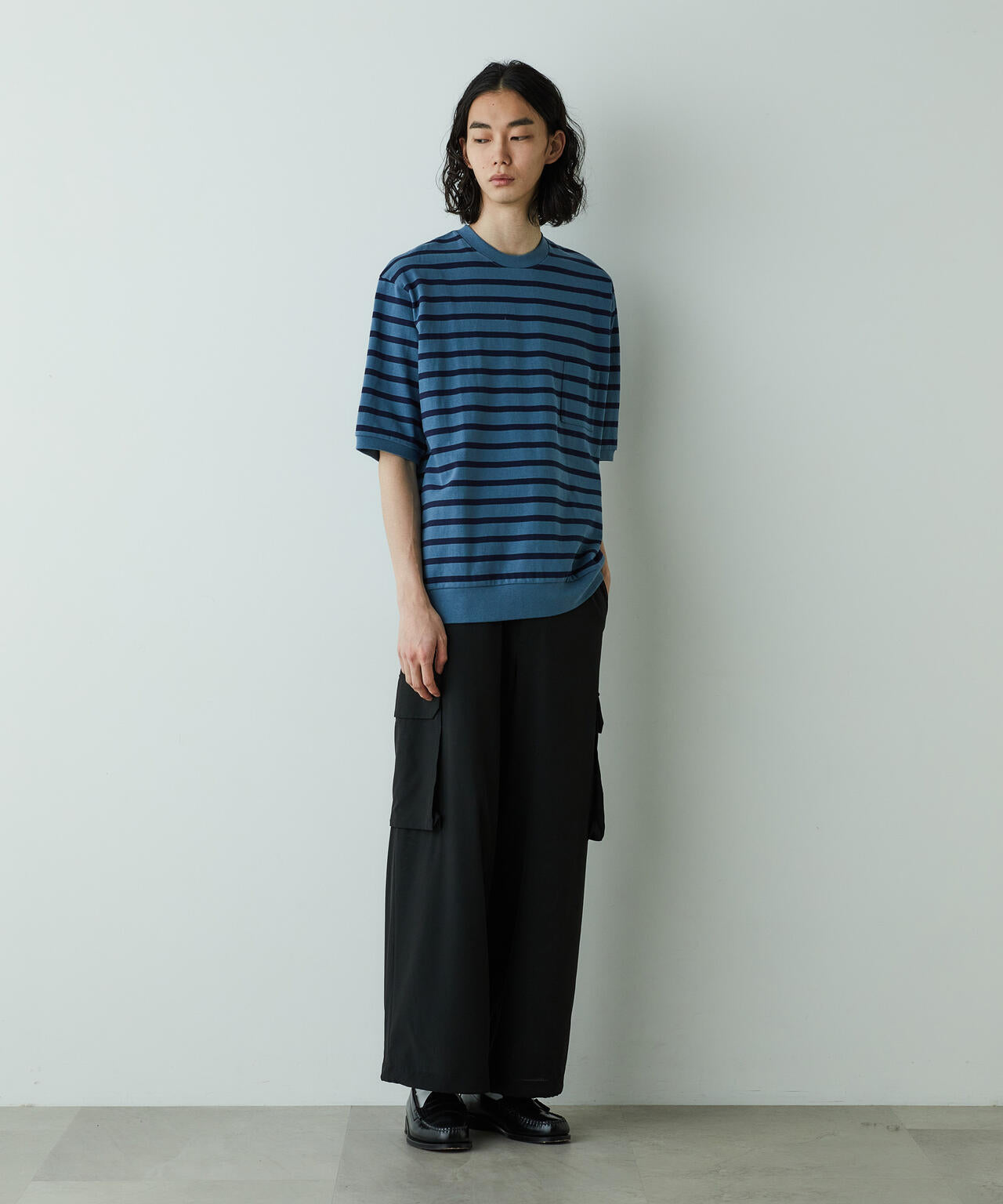 「HOTEL PALACE」オテルパラス ドライタッチバスクボーダールーズシルエットTシャツ 6685124213