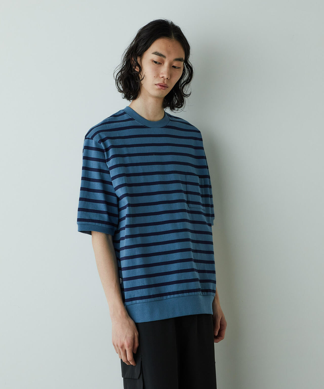 「HOTEL PALACE」オテルパラス ドライタッチバスクボーダールーズシルエットTシャツ 6685124213