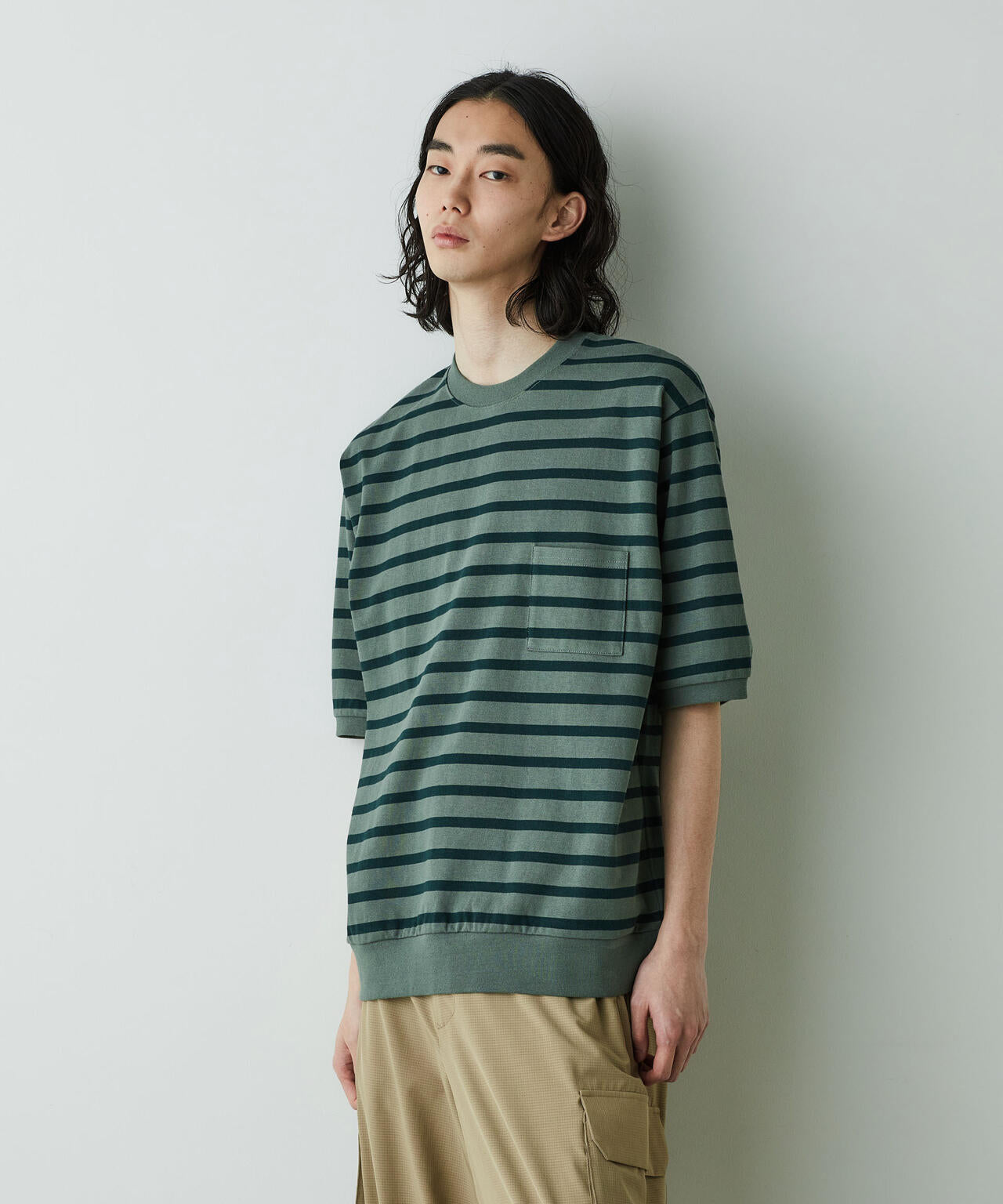 「HOTEL PALACE」オテルパラス ドライタッチバスクボーダールーズシルエットTシャツ 6685124213