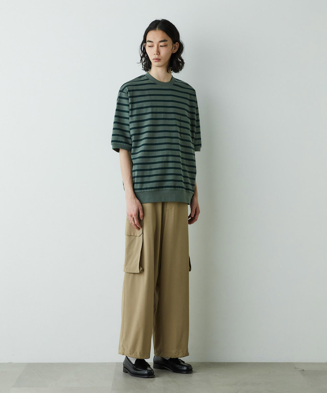 「HOTEL PALACE」オテルパラス ドライタッチバスクボーダールーズシルエットTシャツ 6685124213