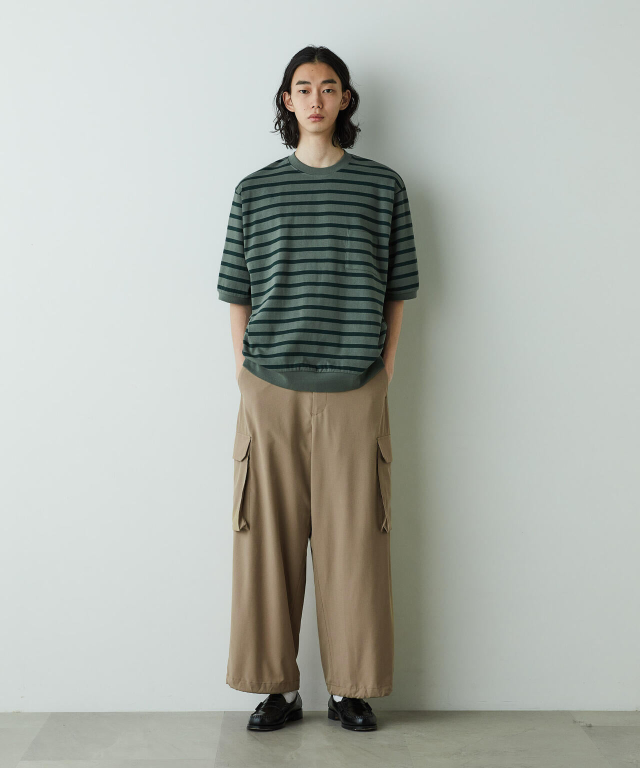 「HOTEL PALACE」オテルパラス ドライタッチバスクボーダールーズシルエットTシャツ 6685124213