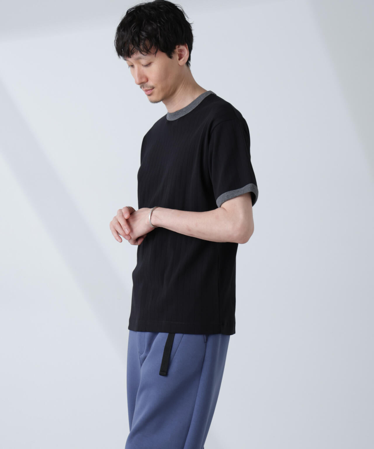 「NJ/CLUB」 針抜きリンガーTシャツ 6685124226