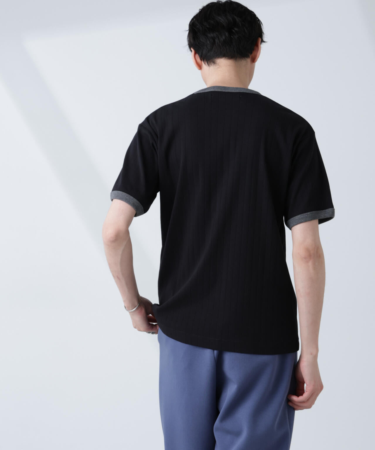 「NJ/CLUB」 針抜きリンガーTシャツ 6685124226