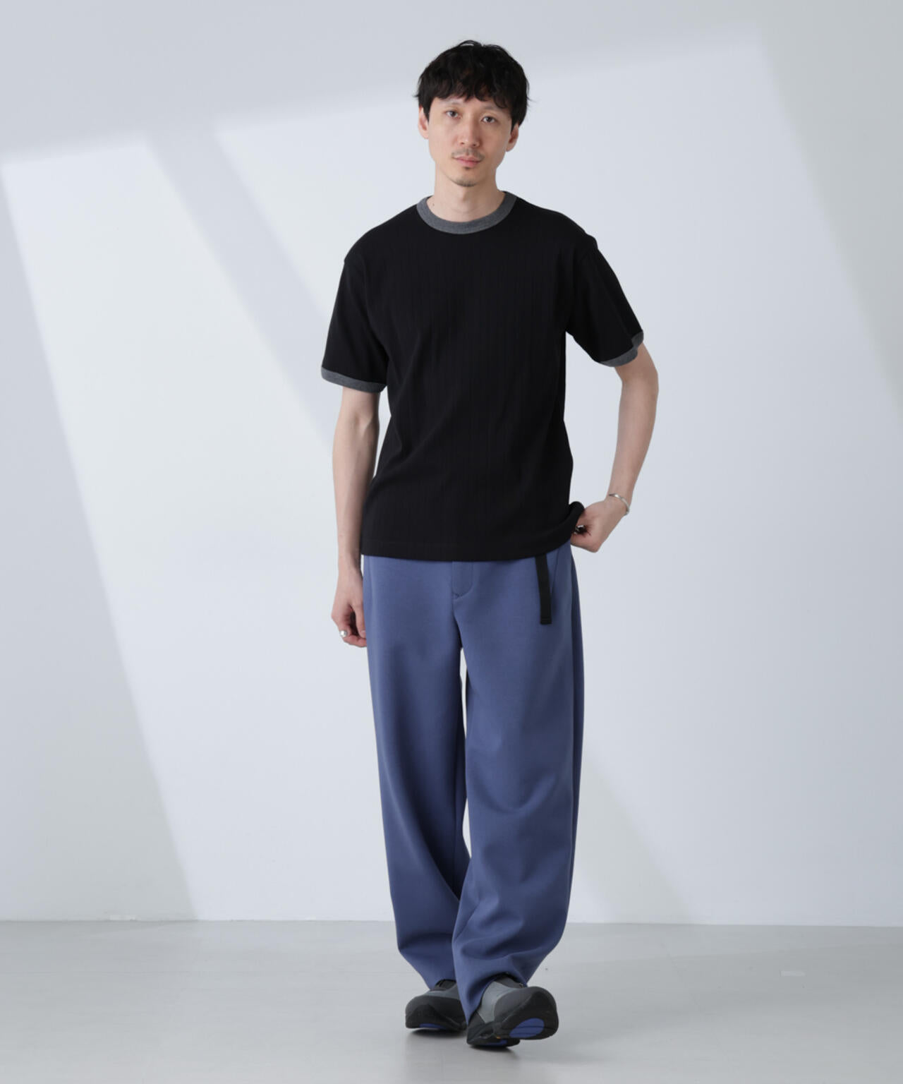 「NJ/CLUB」 針抜きリンガーTシャツ 6685124226