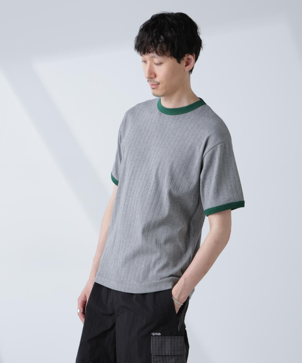 「NJ/CLUB」 針抜きリンガーTシャツ 6685124226