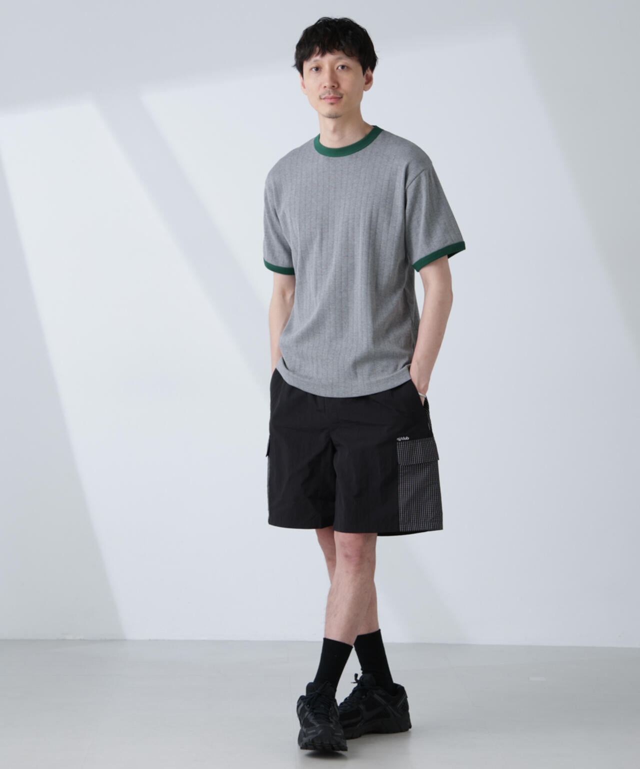 「NJ/CLUB」 針抜きリンガーTシャツ 6685124226