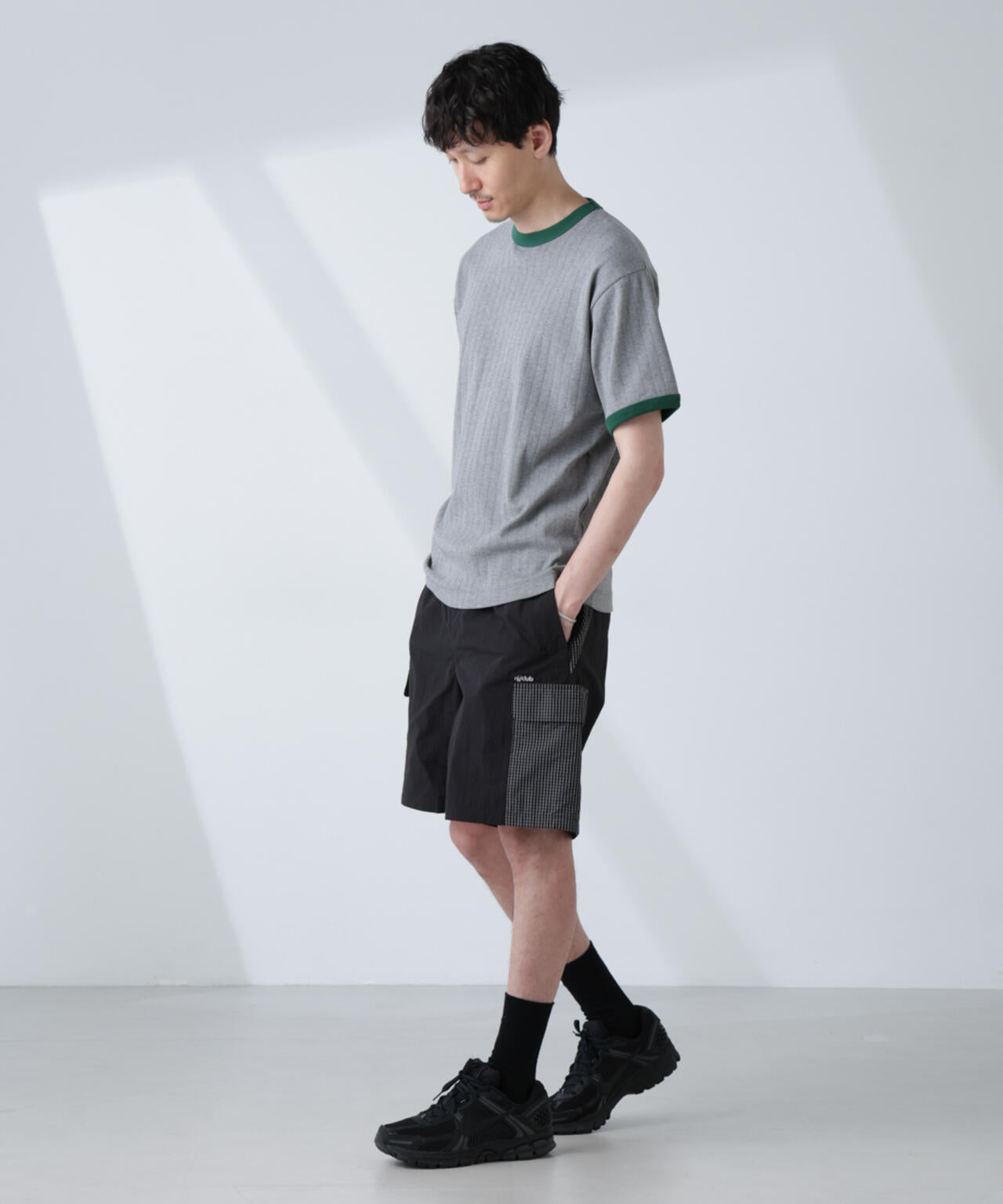 「NJ/CLUB」 針抜きリンガーTシャツ 6685124226