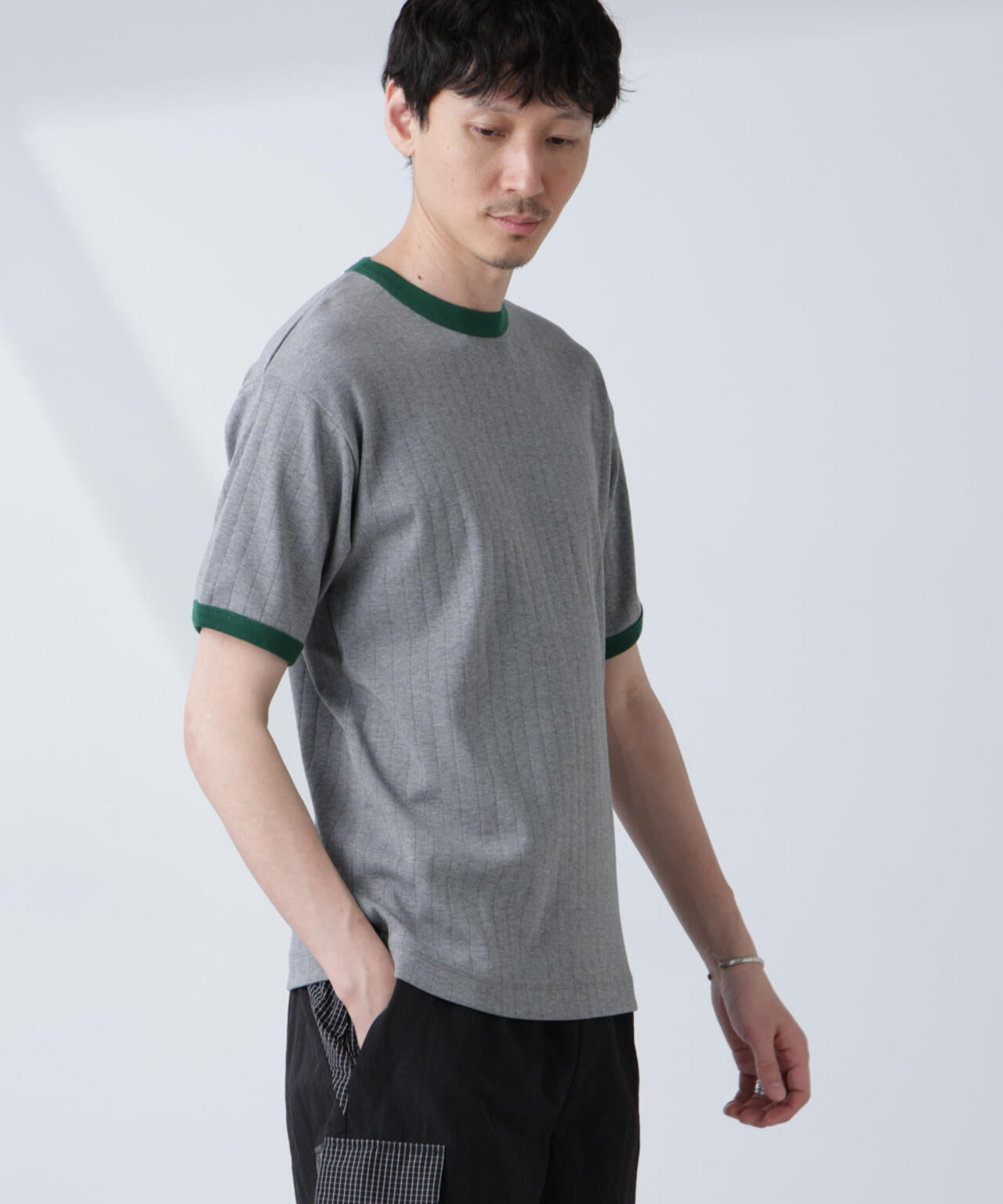 「NJ/CLUB」 針抜きリンガーTシャツ 6685124226