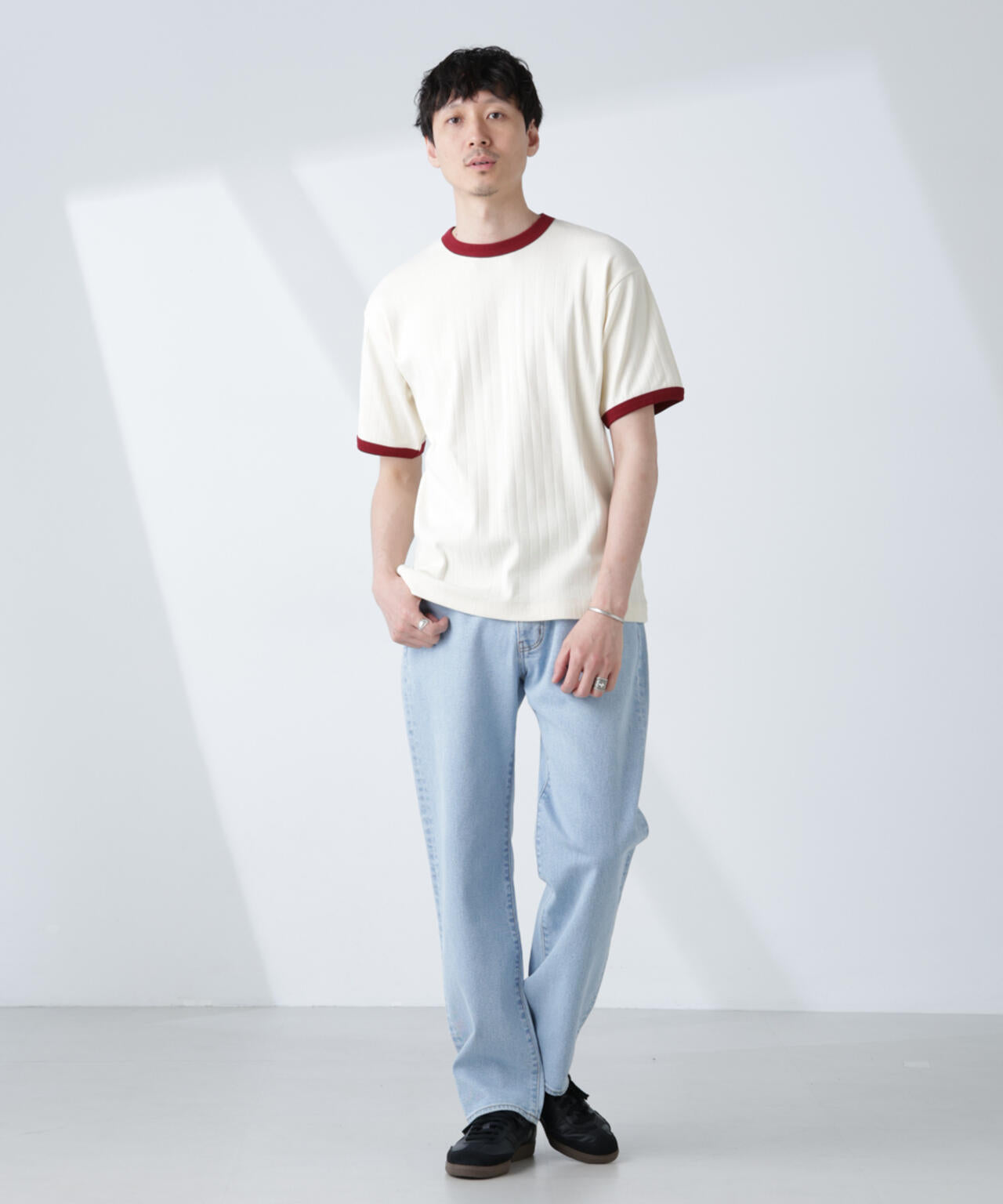 「NJ/CLUB」 針抜きリンガーTシャツ 6685124226