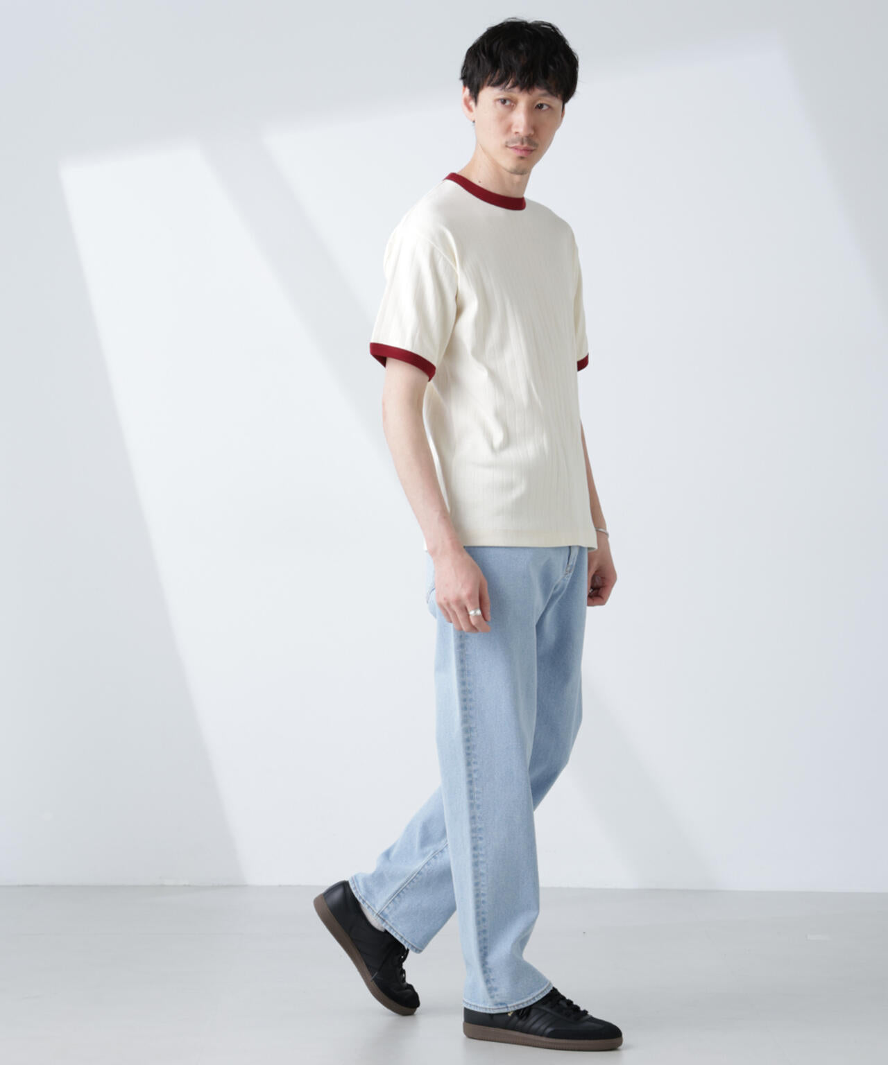 「NJ/CLUB」 針抜きリンガーTシャツ 6685124226