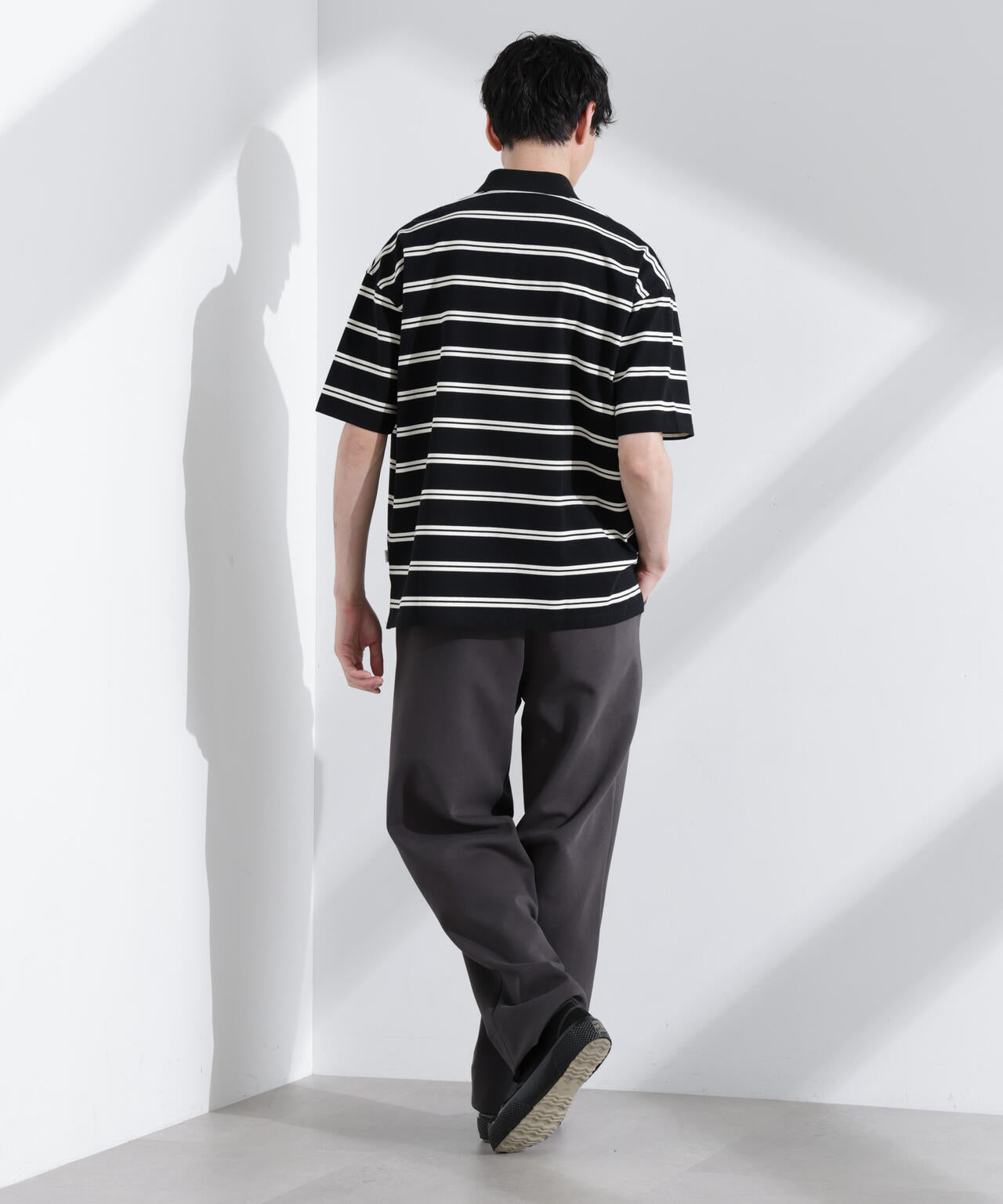 「NJ/CLUB」 オーバーサイズボーダーポロシャツ 6685124235