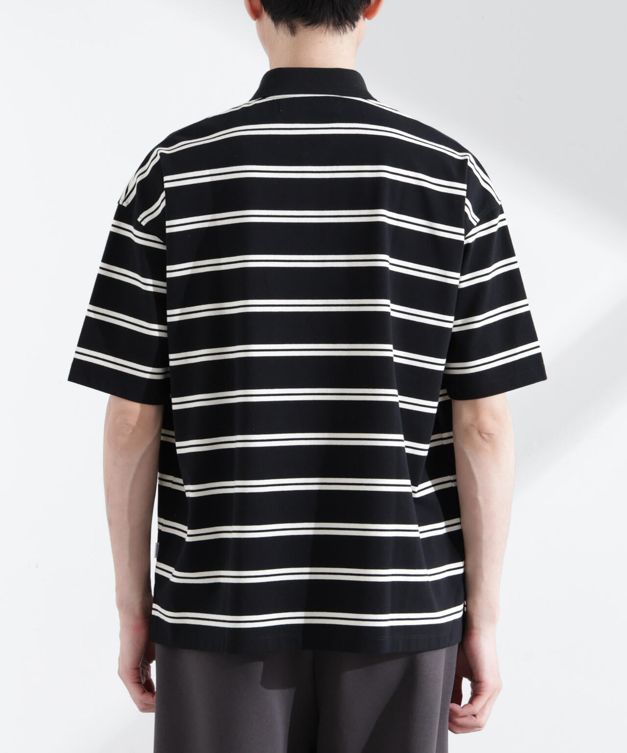 「NJ/CLUB」 オーバーサイズボーダーポロシャツ 6685124235