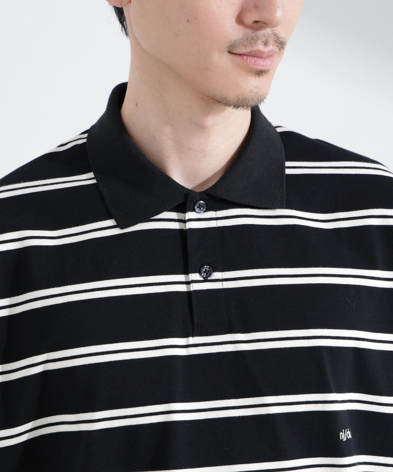 「NJ/CLUB」 オーバーサイズボーダーポロシャツ 6685124235