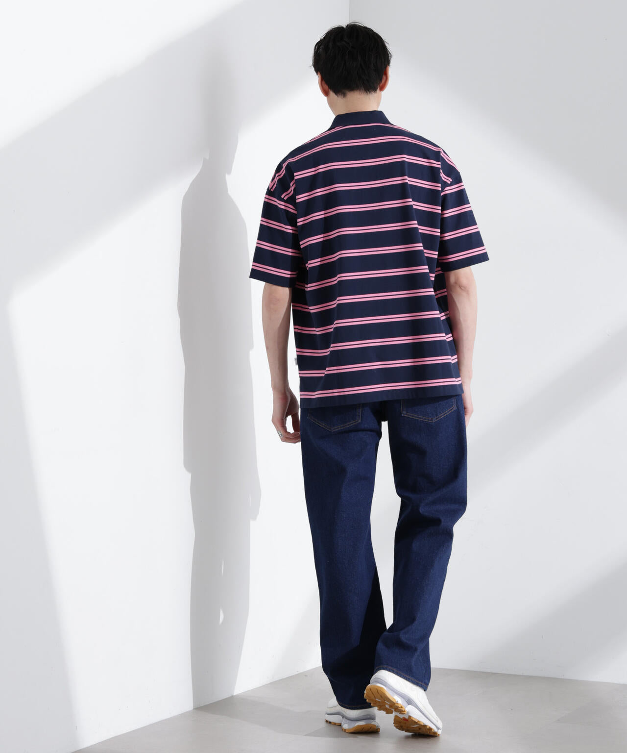 「NJ/CLUB」 オーバーサイズボーダーポロシャツ 6685124235