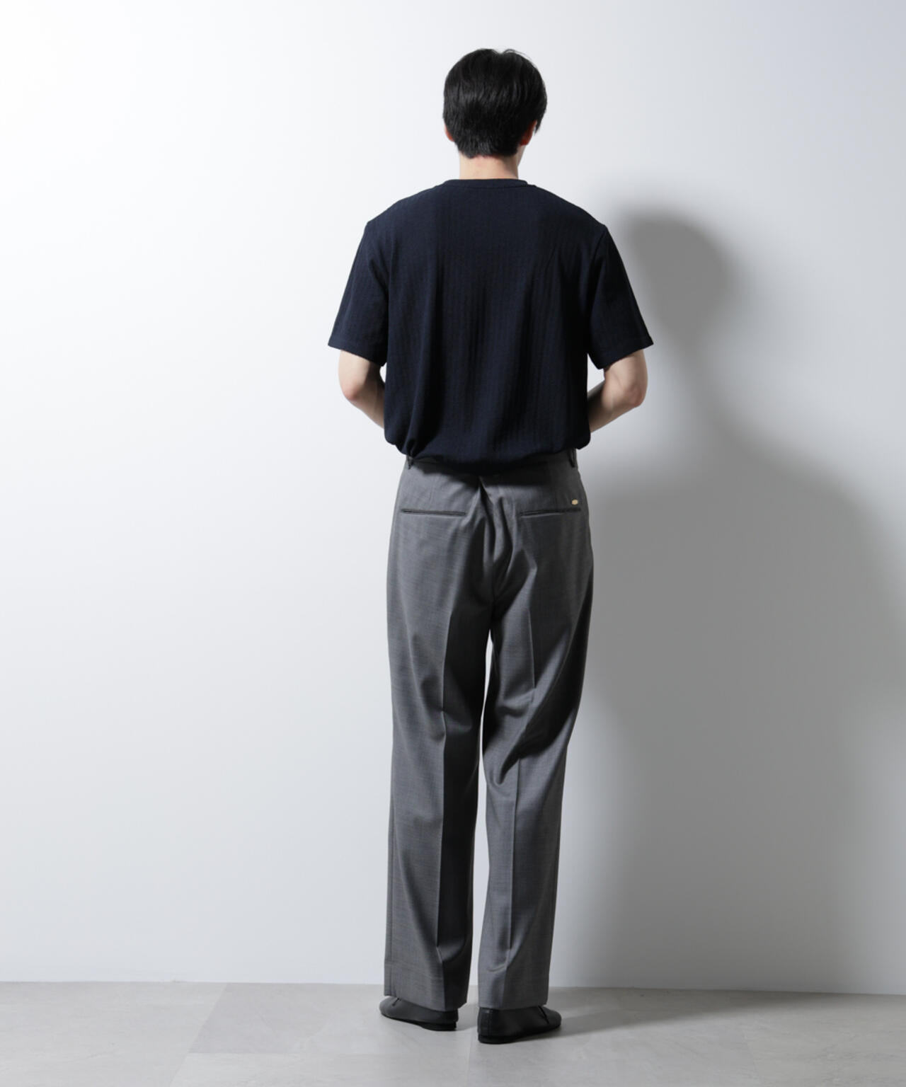 「Damerino」ヘリンボンクルーネックTシャツ/防シワ・吸水速乾・UVカット 6685124245