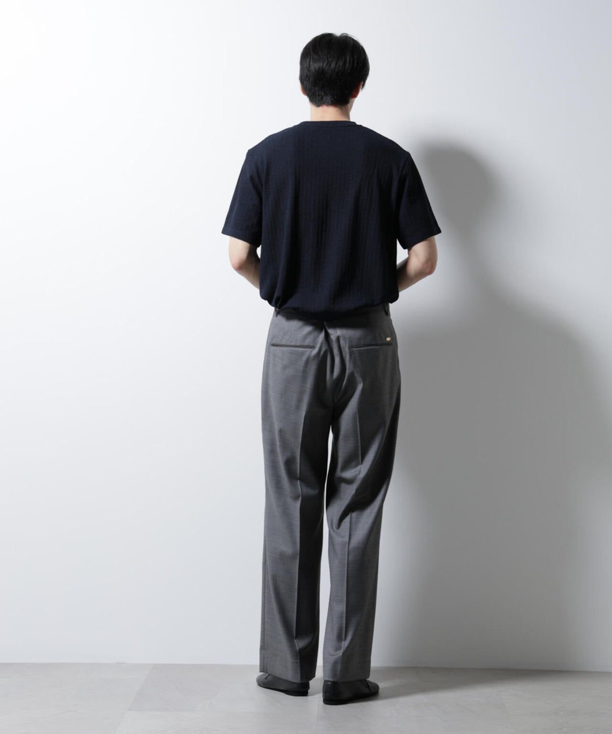 「Damerino」ヘリンボンクルーネックTシャツ/防シワ・吸水速乾・UVカット 6685124245