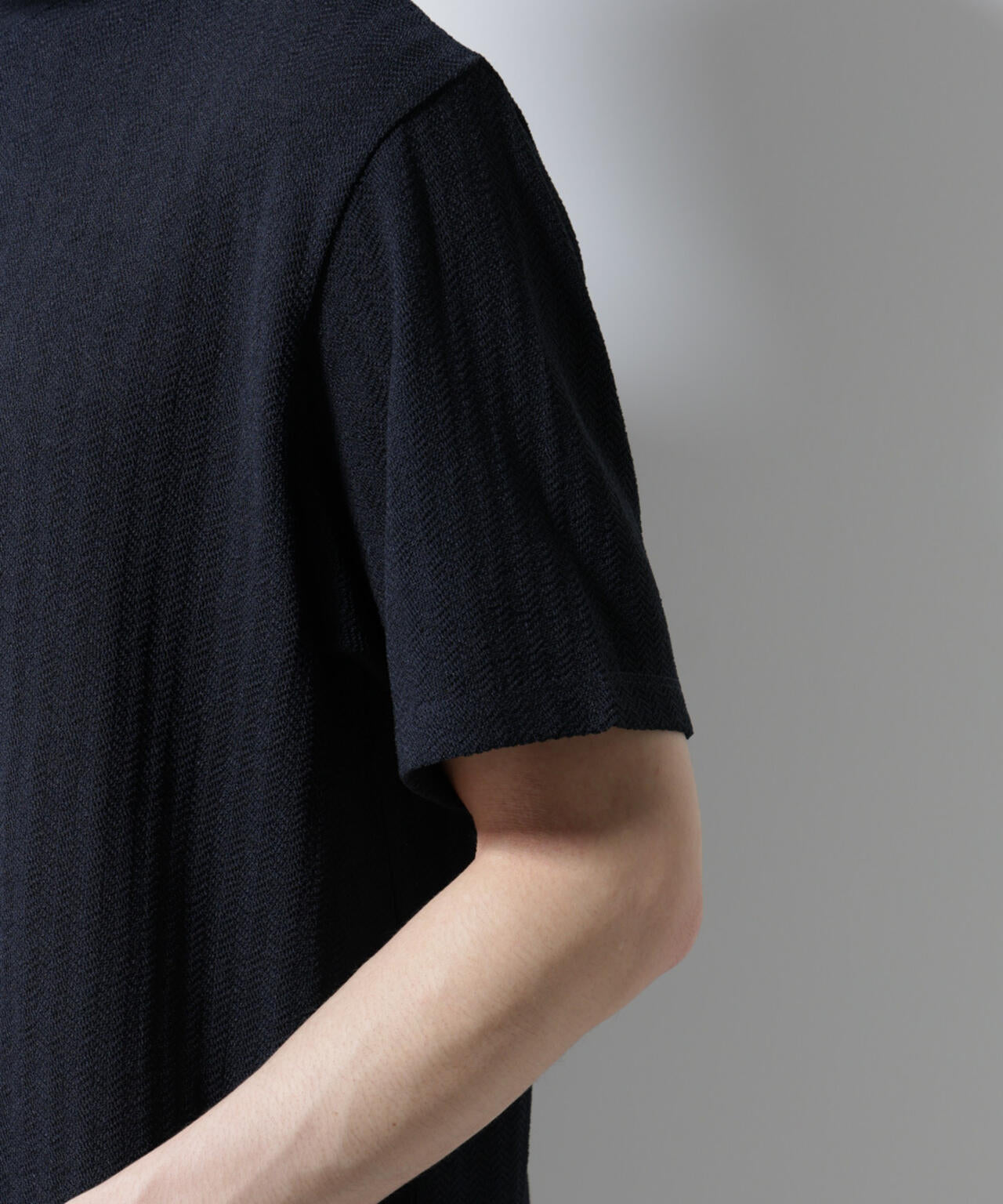 「Damerino」ヘリンボンクルーネックTシャツ/防シワ・吸水速乾・UVカット 6685124245