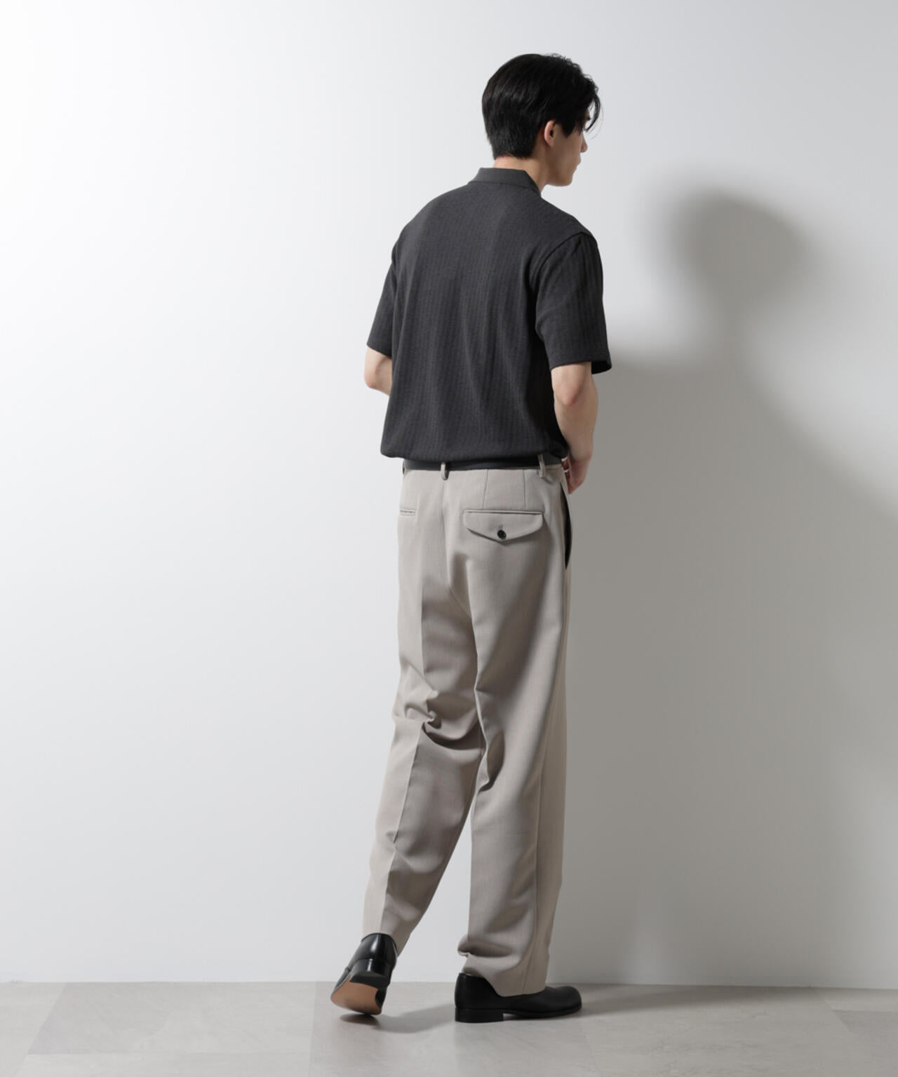 「Damerino」ヘリンボンポロシャツ/防シワ・吸水速乾・UVカット 6685124246