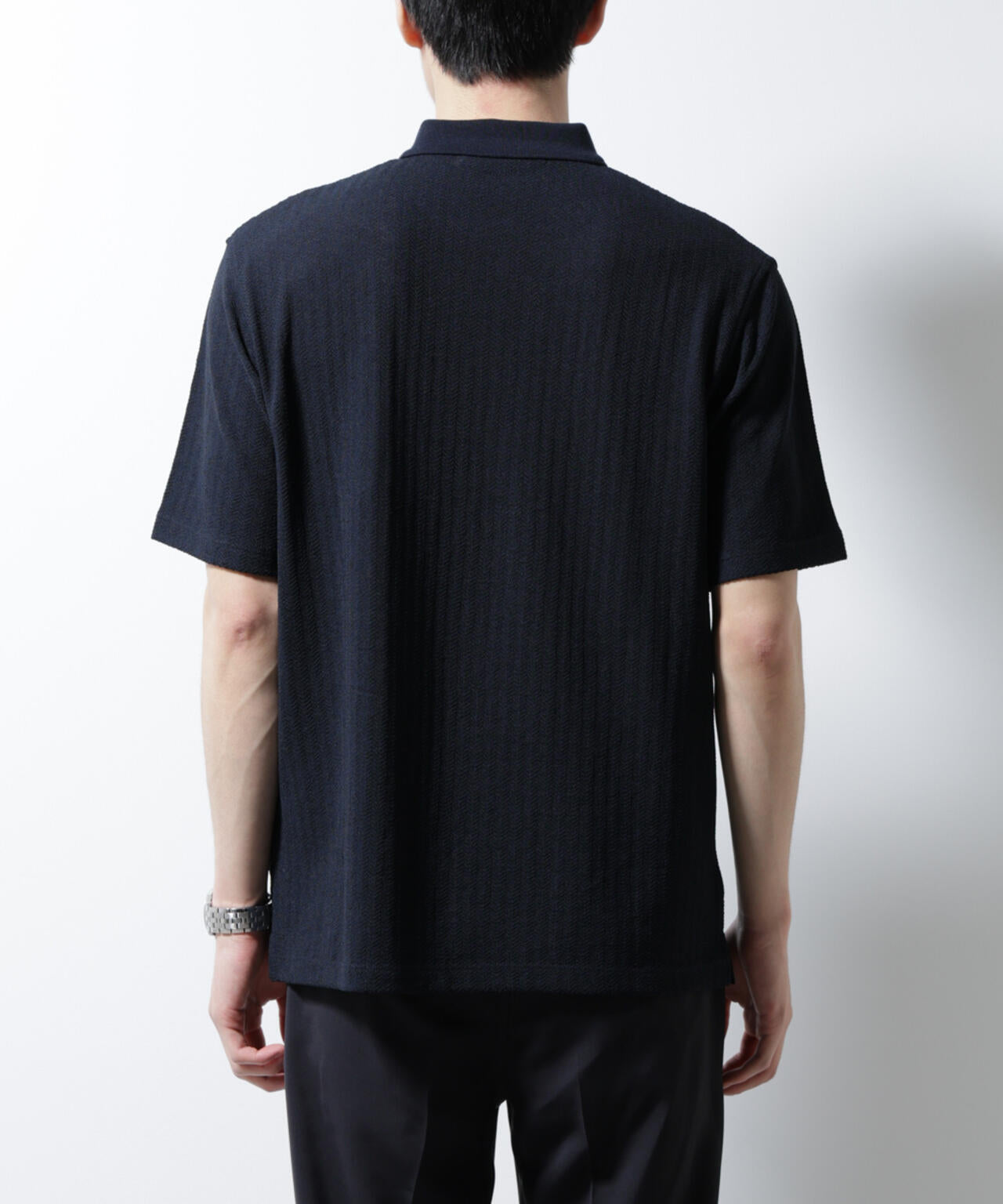 「Damerino」ヘリンボンポロシャツ/防シワ・吸水速乾・UVカット 6685124246