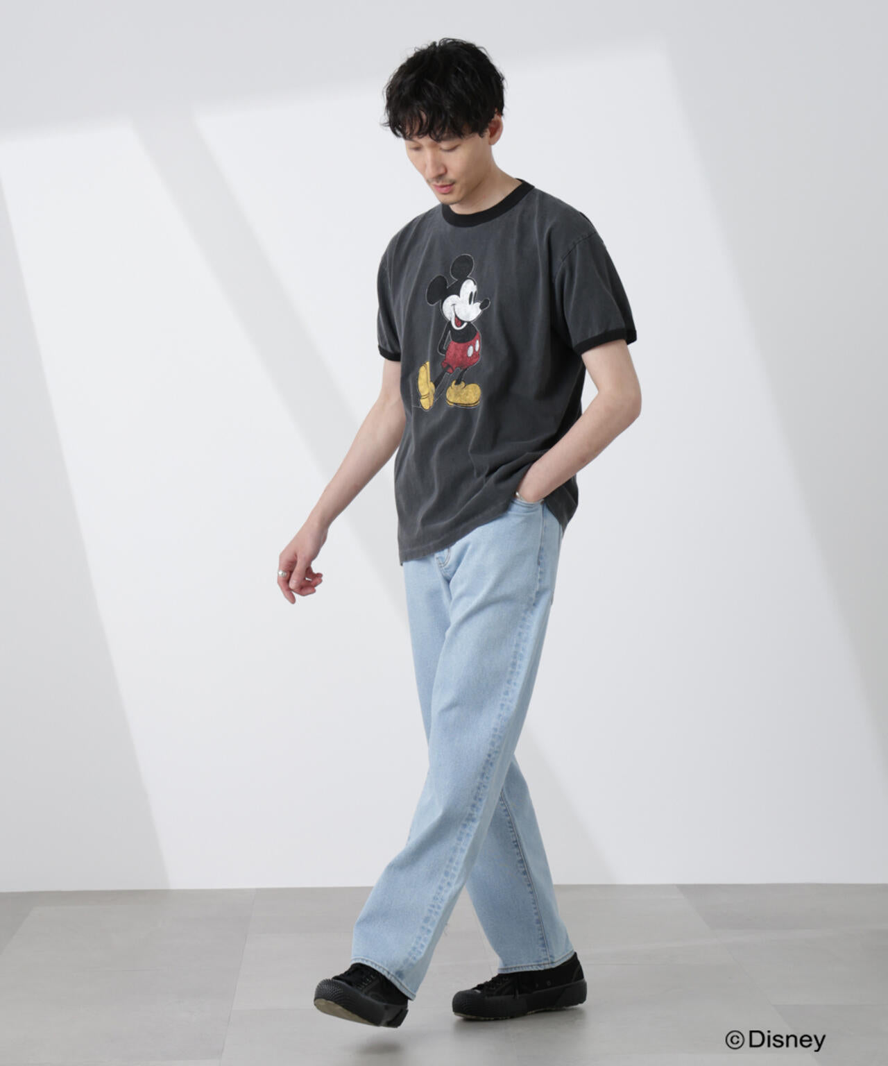 「NJ/CLUB」ミッキーマウス / フェードリンガーTシャツ半袖 6685124249