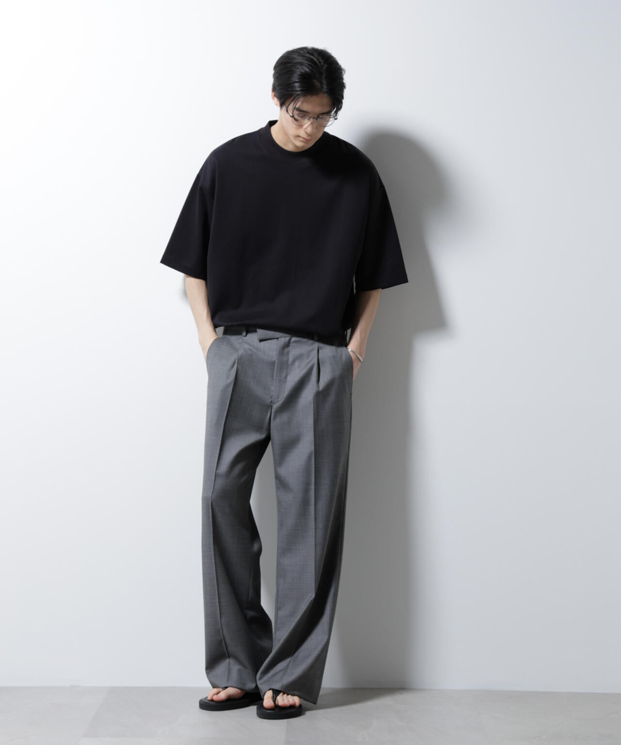 シルケットポンチワイドモックネックTシャツ 6685124254