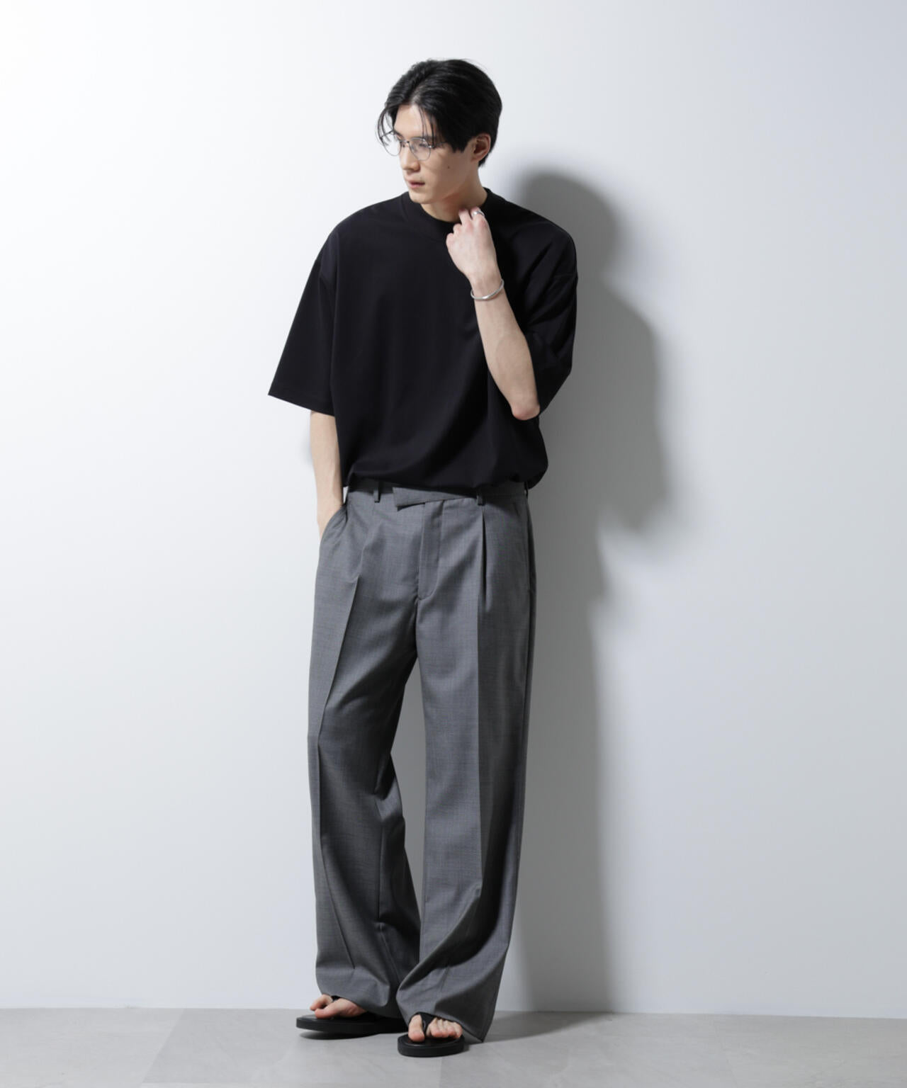 シルケットポンチワイドモックネックTシャツ 6685124254