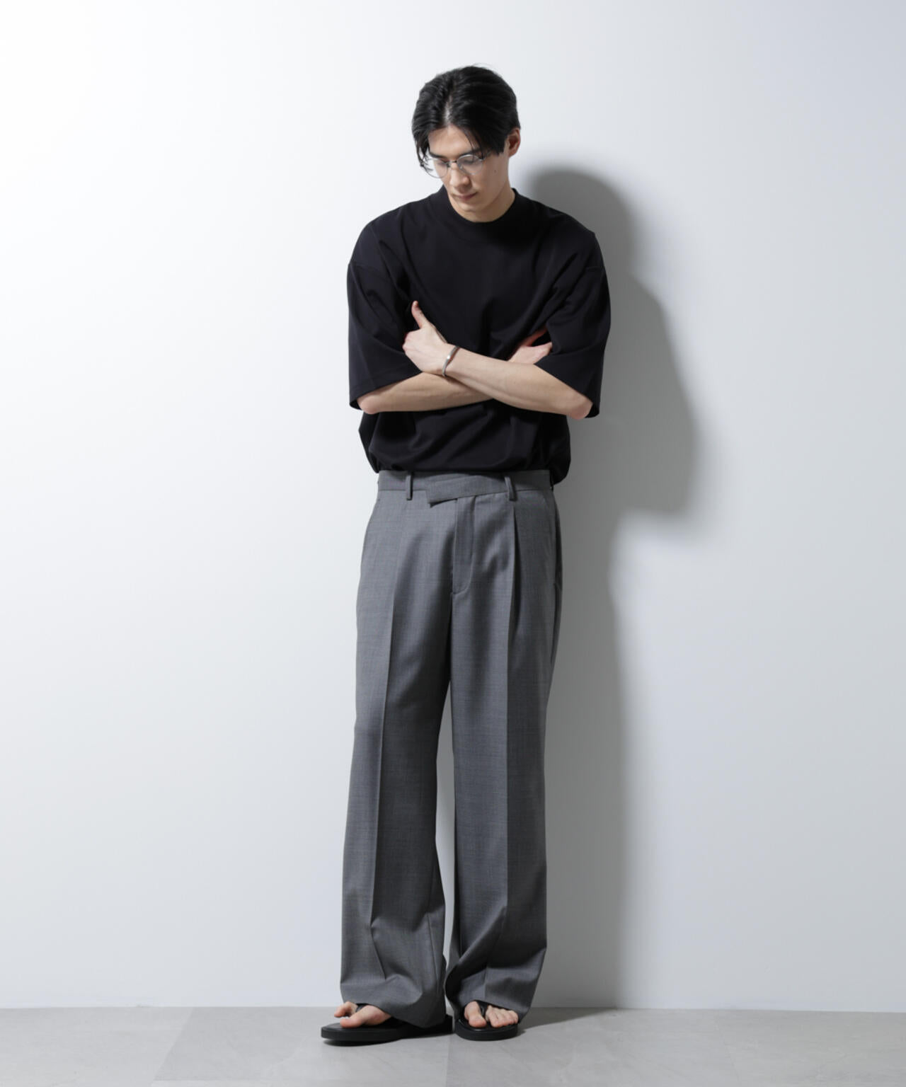 シルケットポンチワイドモックネックTシャツ 6685124254