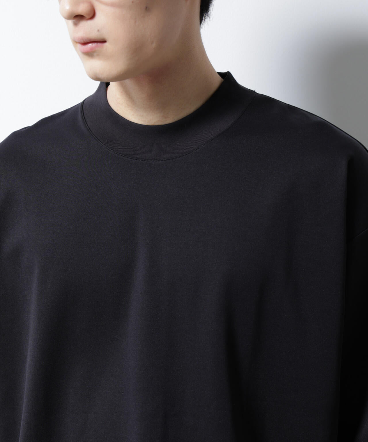 シルケットポンチワイドモックネックTシャツ 6685124254