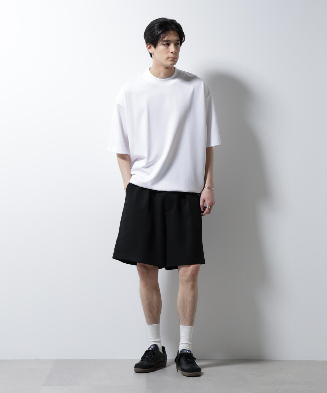 シルケットポンチワイドモックネックTシャツ 6685124254