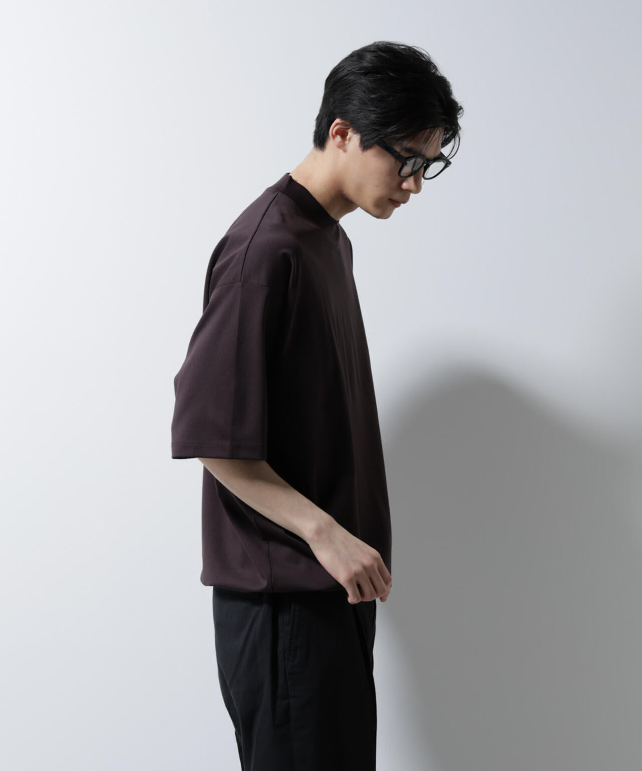 シルケットポンチワイドモックネックTシャツ 6685124254