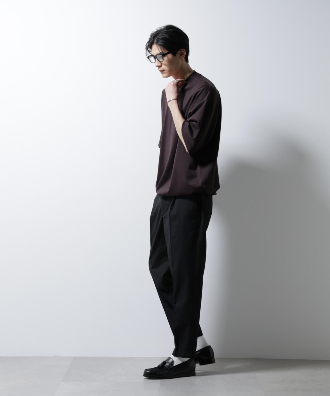 シルケットポンチワイドモックネックTシャツ 6685124254