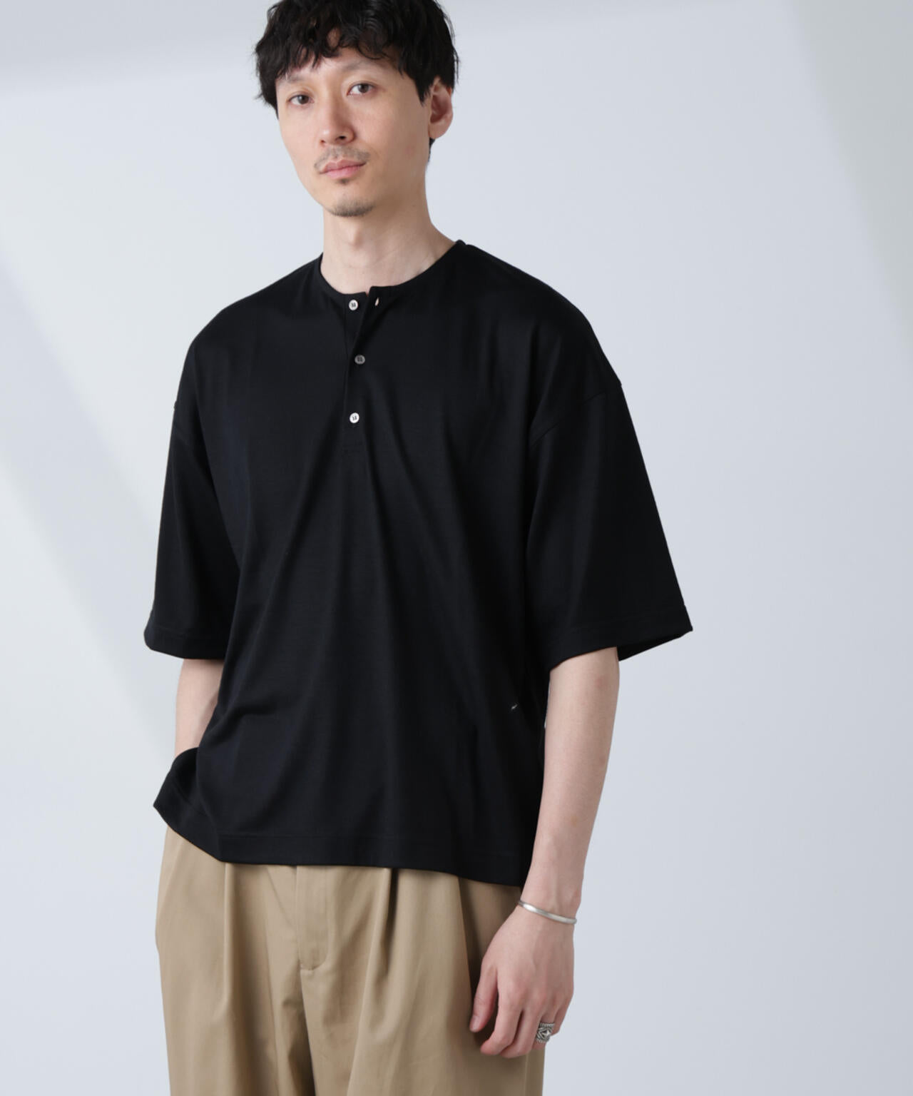「ALL-DAYS COMFORT 100% WOOL」 ヘンリーネックTEE 6685124257