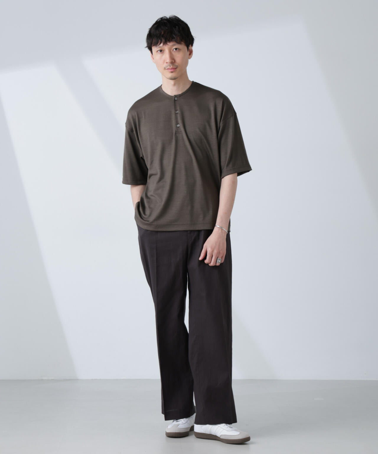 「ALL-DAYS COMFORT 100% WOOL」 ヘンリーネックTEE 6685124257