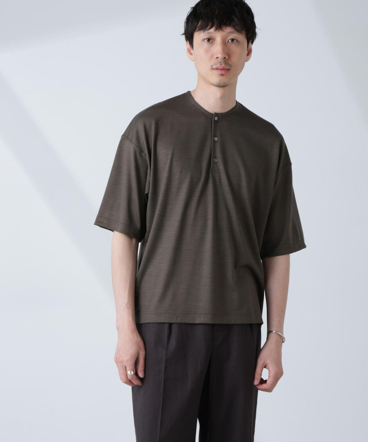 「ALL-DAYS COMFORT 100% WOOL」 ヘンリーネックTEE 6685124257