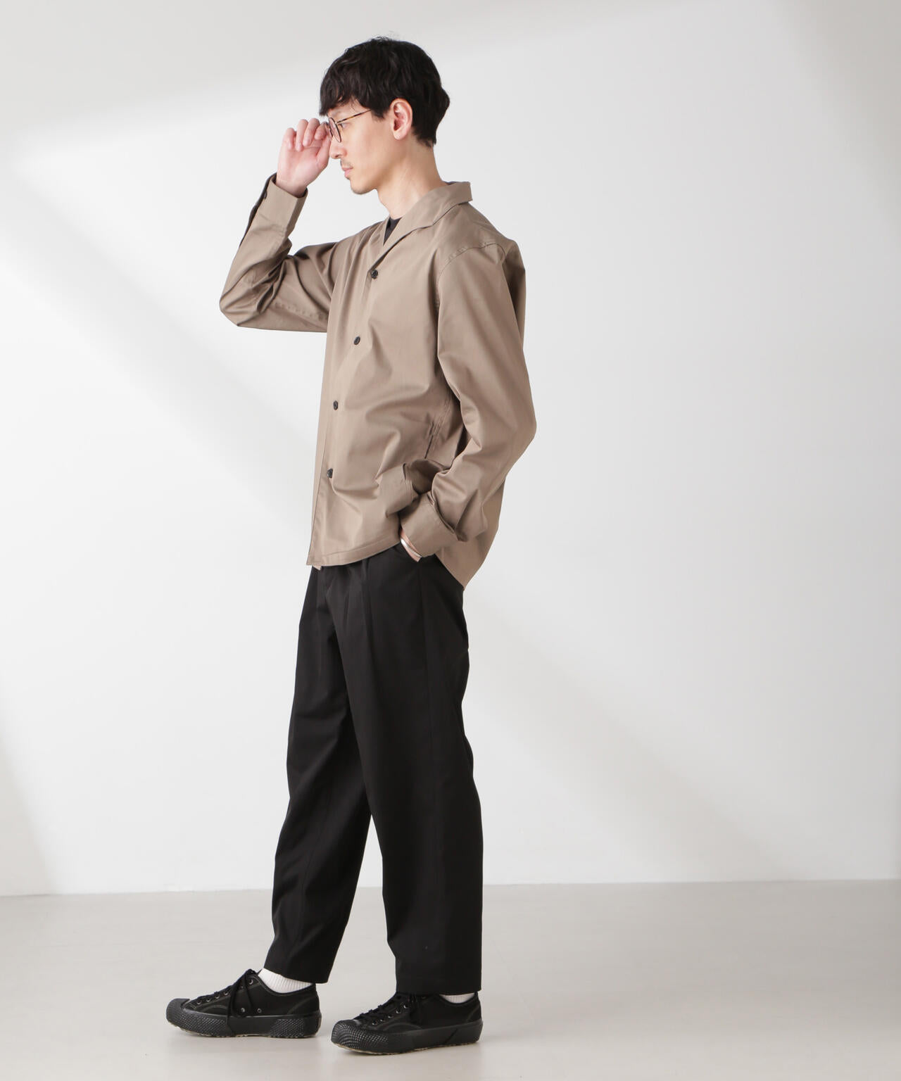 コットンライクツイルツータックテーパードイージーパンツ 6685127203