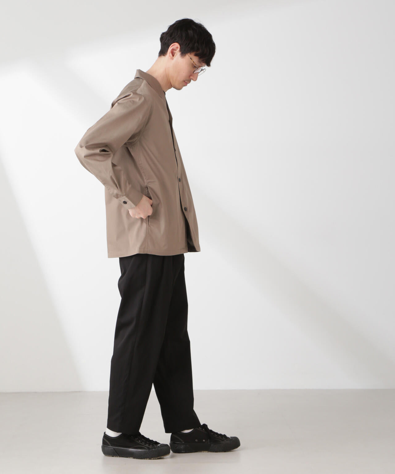 コットンライクツイルツータックテーパードイージーパンツ 6685127203