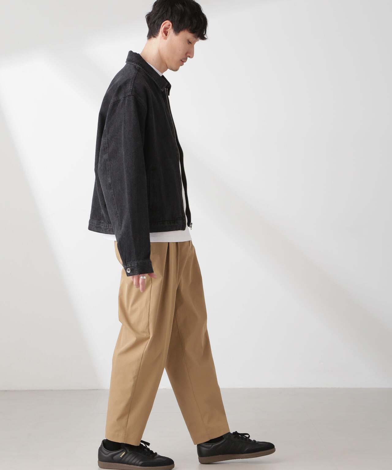 コットンライクツイルツータックテーパードイージーパンツ 6685127203