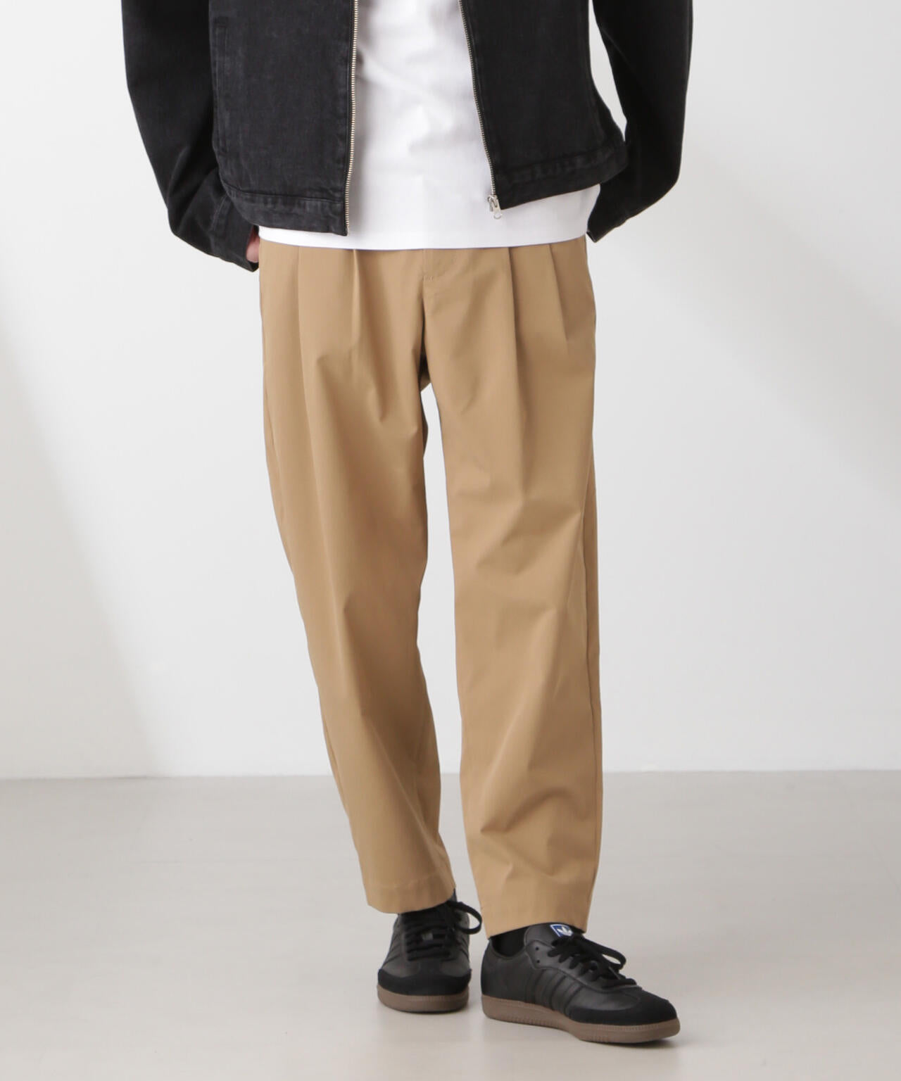 コットンライクツイルツータックテーパードイージーパンツ 6685127203