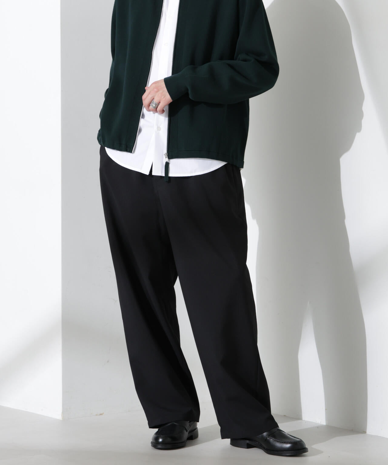 「大人のワイドパンツ」ハイツイストワイドスラックス 6685127209