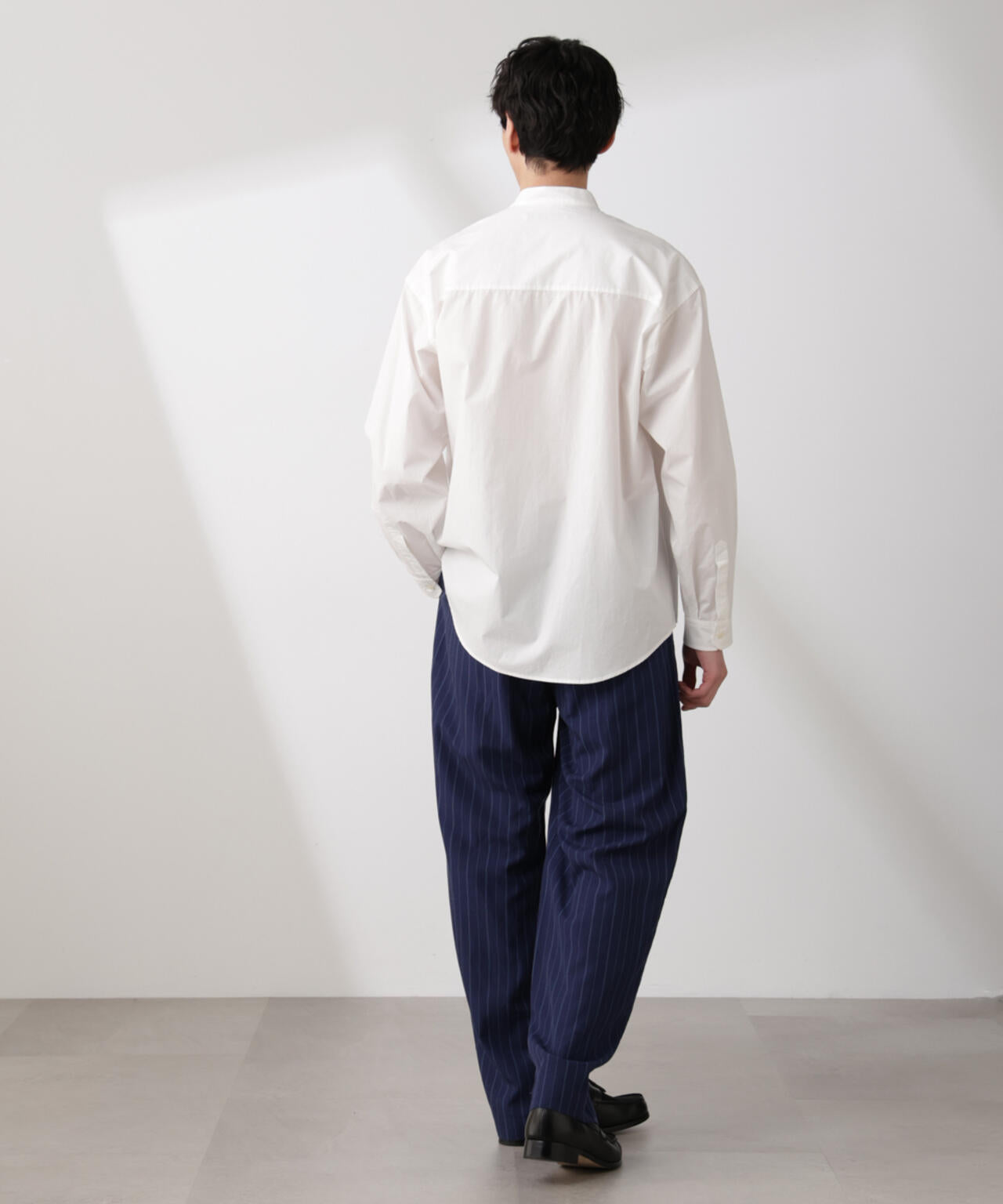 リネンブレンドピンストライプ 1タックイージーパンツ(セットアップ可) 6685127220