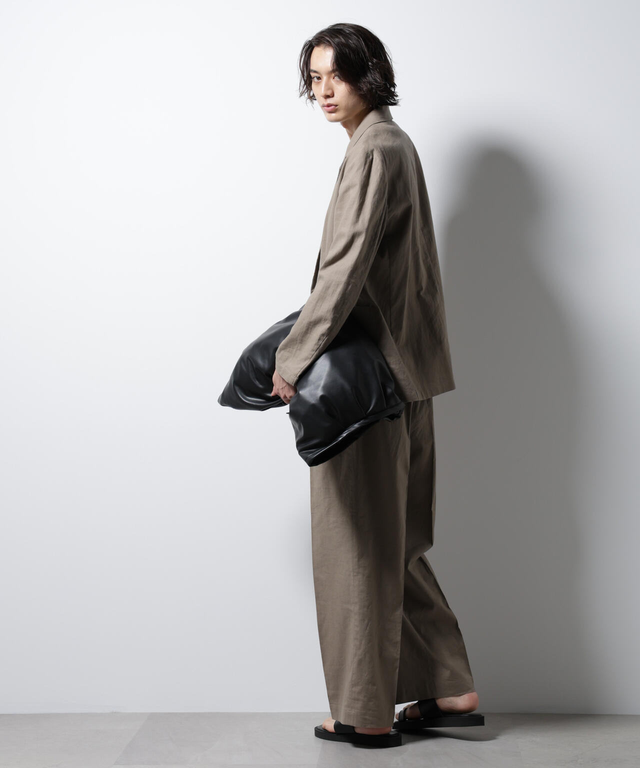 「BELGIUM LINEN FABRICS」リネンコットンストレートパンツ(セットアップ可) 6685127221