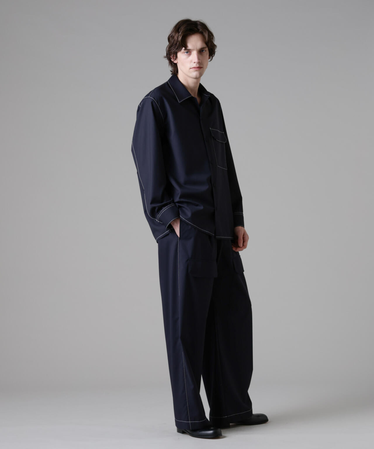 「ASSEMBLANC」イタリアミルズファブリックイージーパンツ(セットアップ可) 6685127224