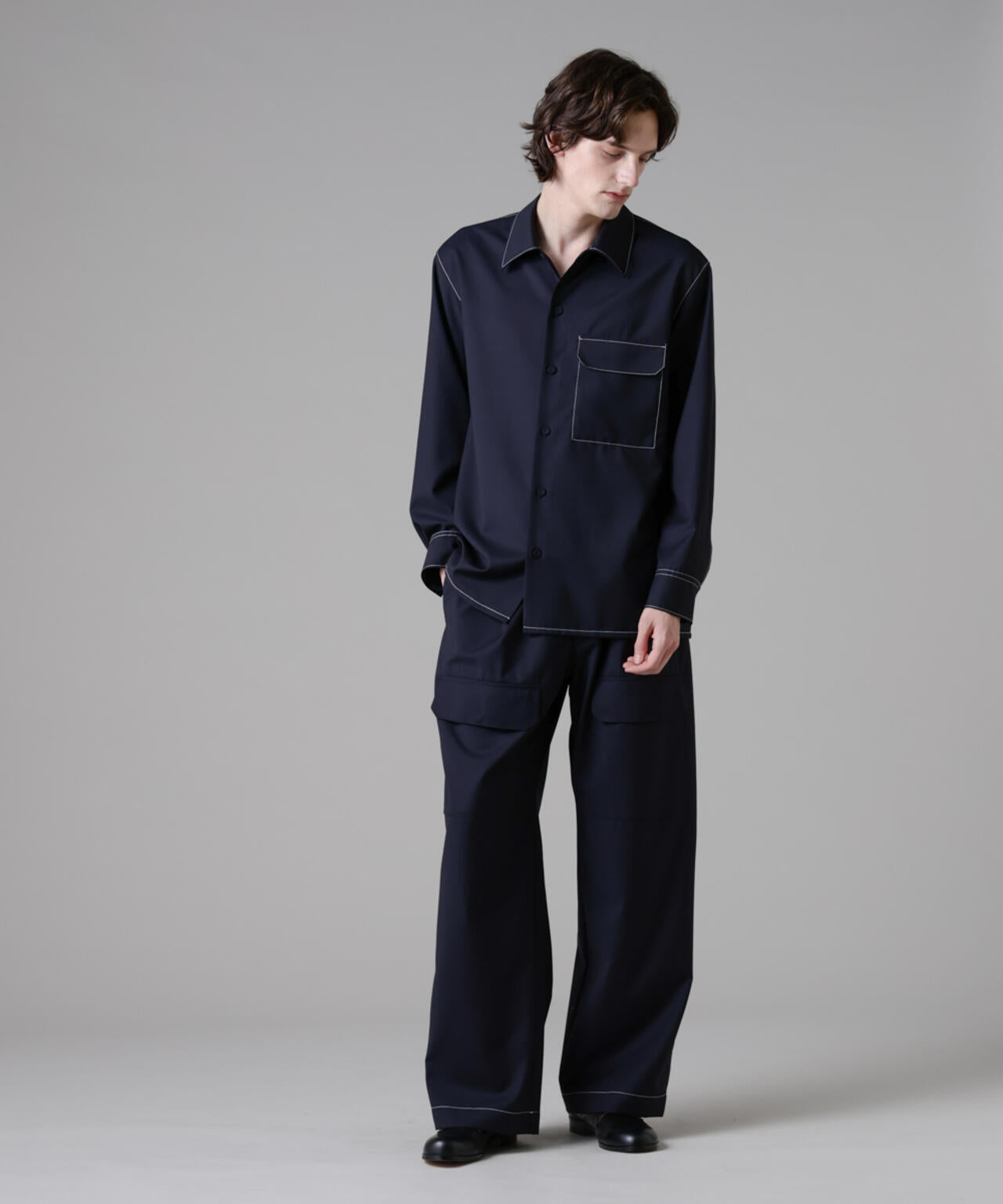 「ASSEMBLANC」イタリアミルズファブリックイージーパンツ(セットアップ可) 6685127224