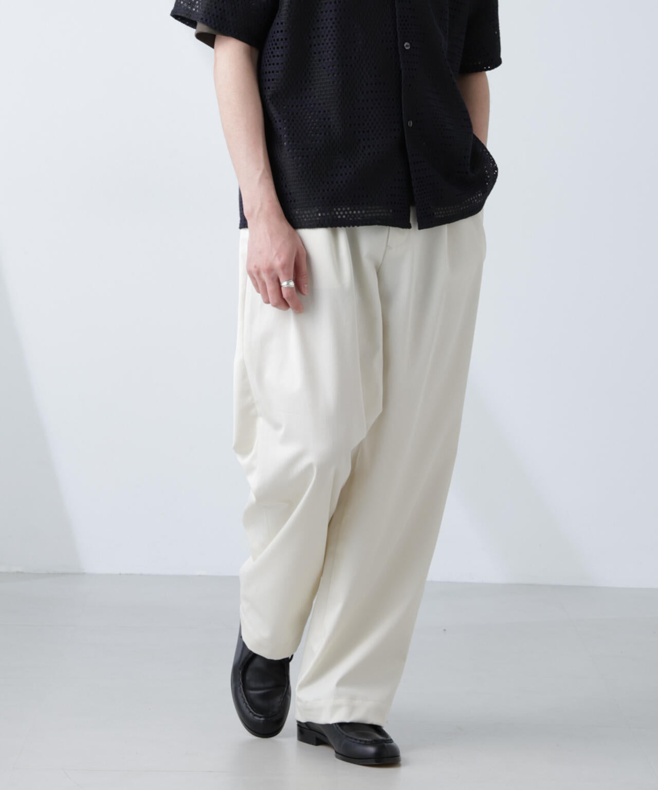 「大人のワイドパンツ」2タックワイドトラウザーズ 6685127232