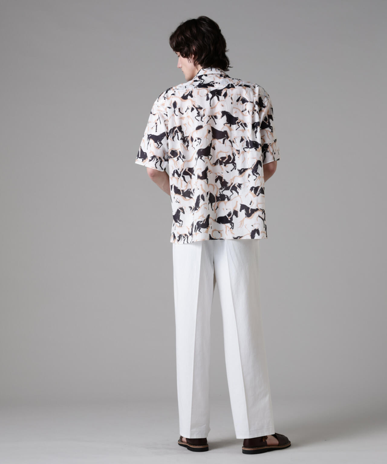 「ASSEMBLANC」ハイツイストギャバベルトスラックス 6685127234