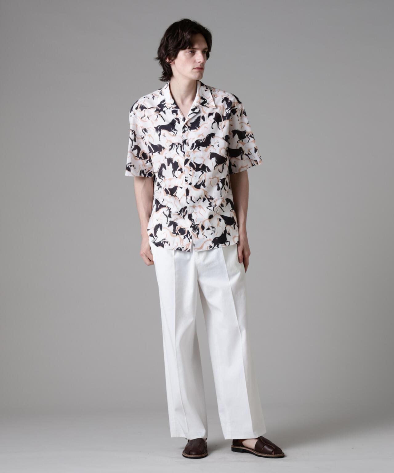 「ASSEMBLANC」ハイツイストギャバベルトスラックス 6685127234