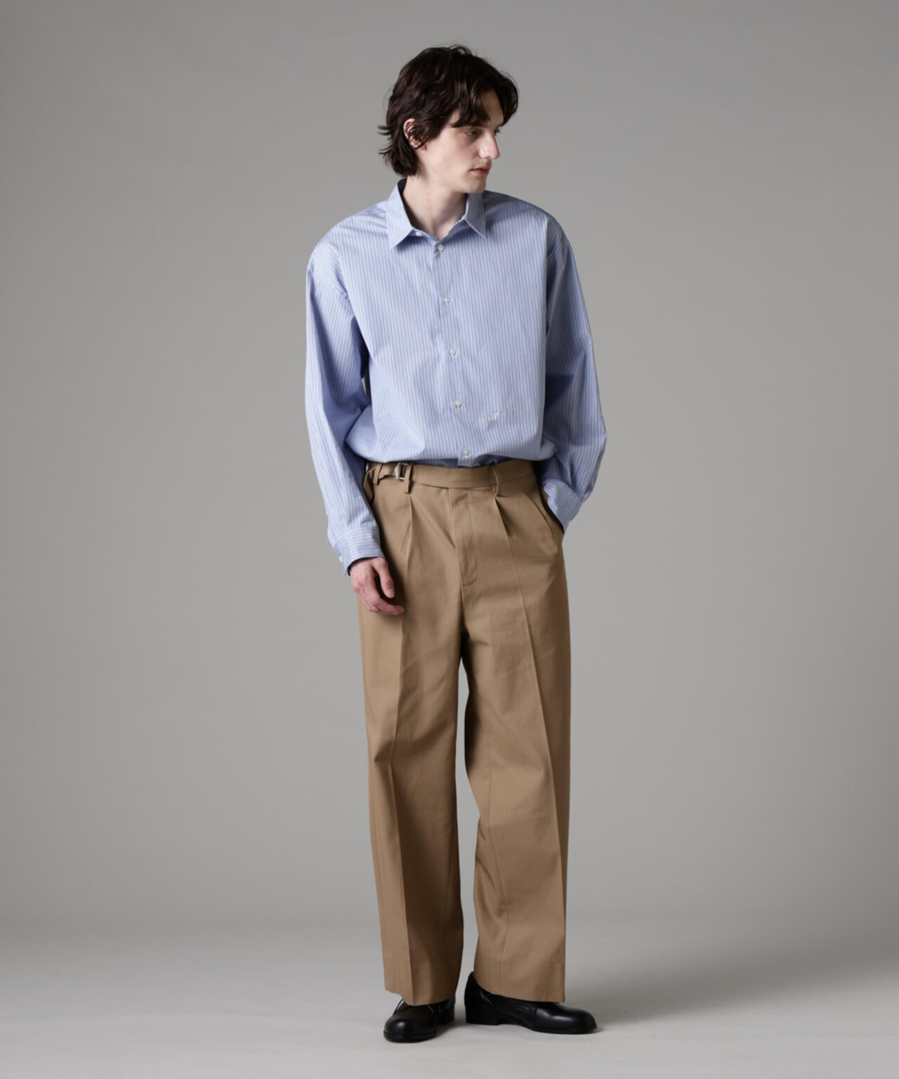 「ASSEMBLANC」ハイツイストギャバベルトスラックス 6685127234