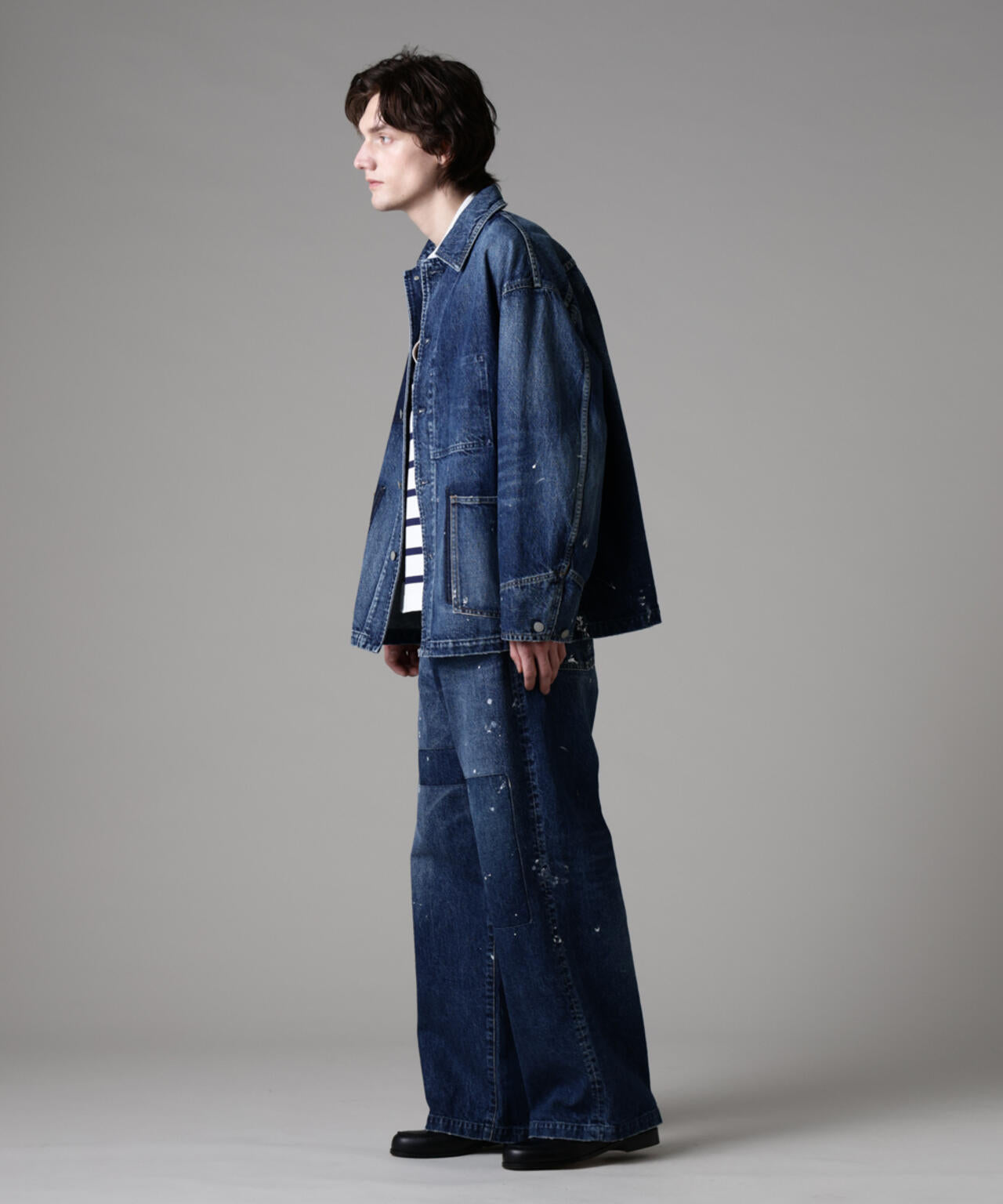 「ASSEMBLANC」リメイクワイドデニムパンツ(セットアップ可) 6685127237