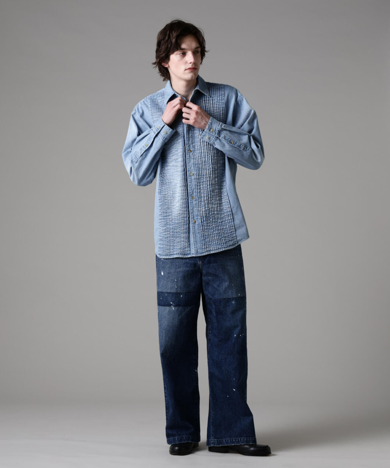 「ASSEMBLANC」リメイクワイドデニムパンツ(セットアップ可) 6685127237