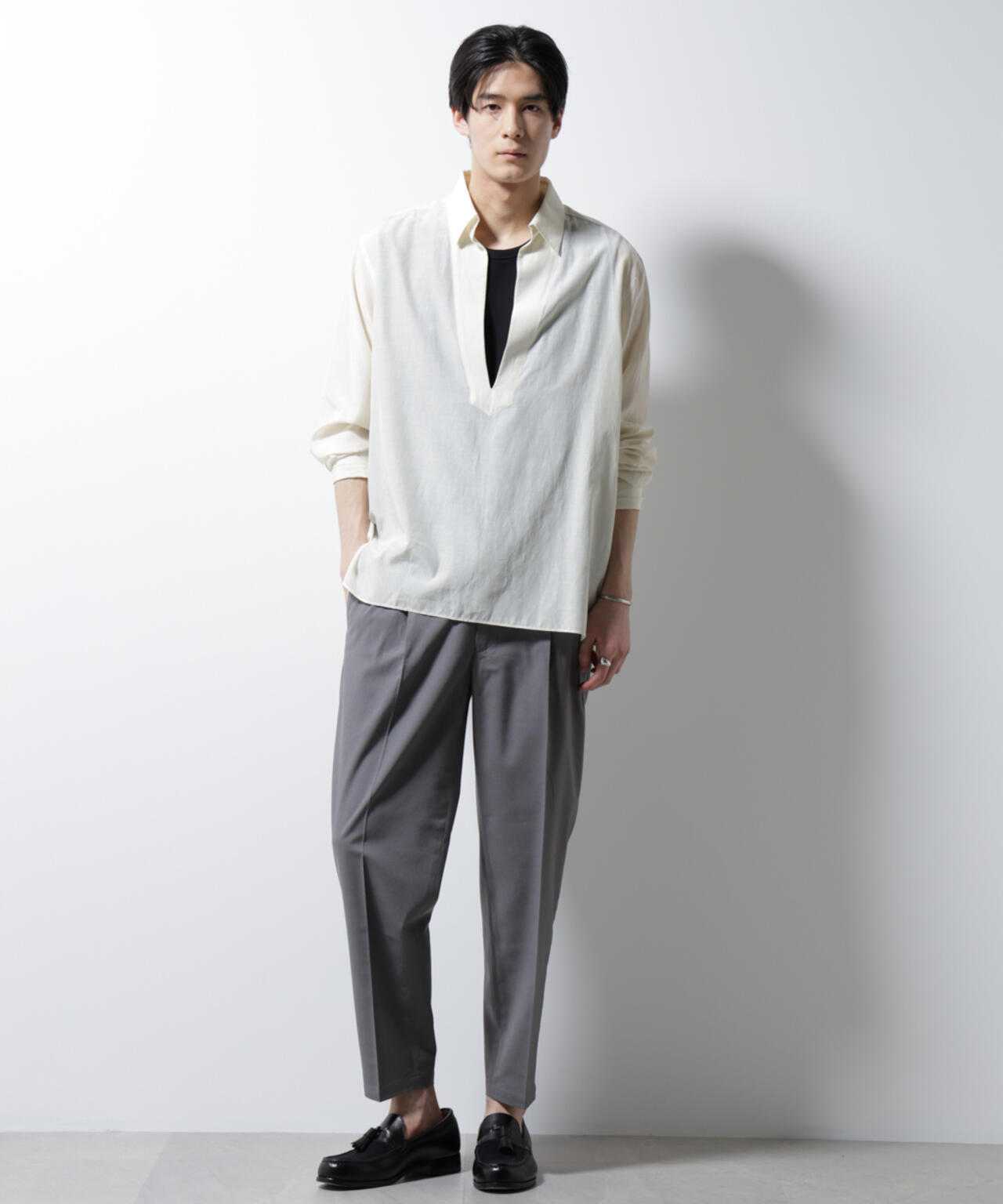 サイドシャーリング リネンパンツ 6685127240